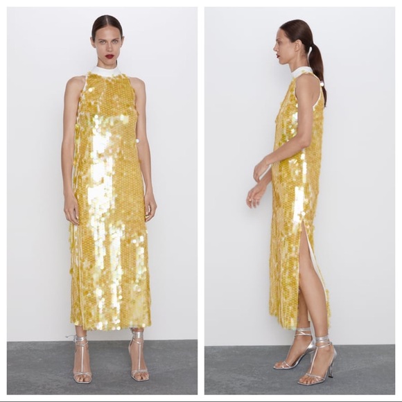 Zara | Dresses | Nwt Zara Yellow Sequinned Maxi Dress Size S M | Poshmark Zara | Dresses | Nwt Zara Yellow Sequinned Maxi Dress Size S M | Poshmark